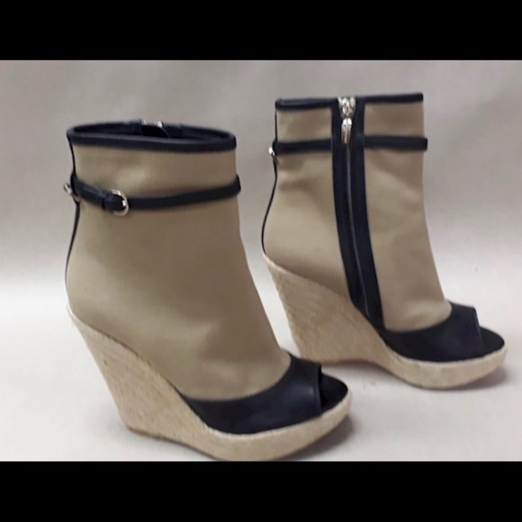 Sergio Rossi Shoes - Sergio Rossi open peep toe wedge boot booties